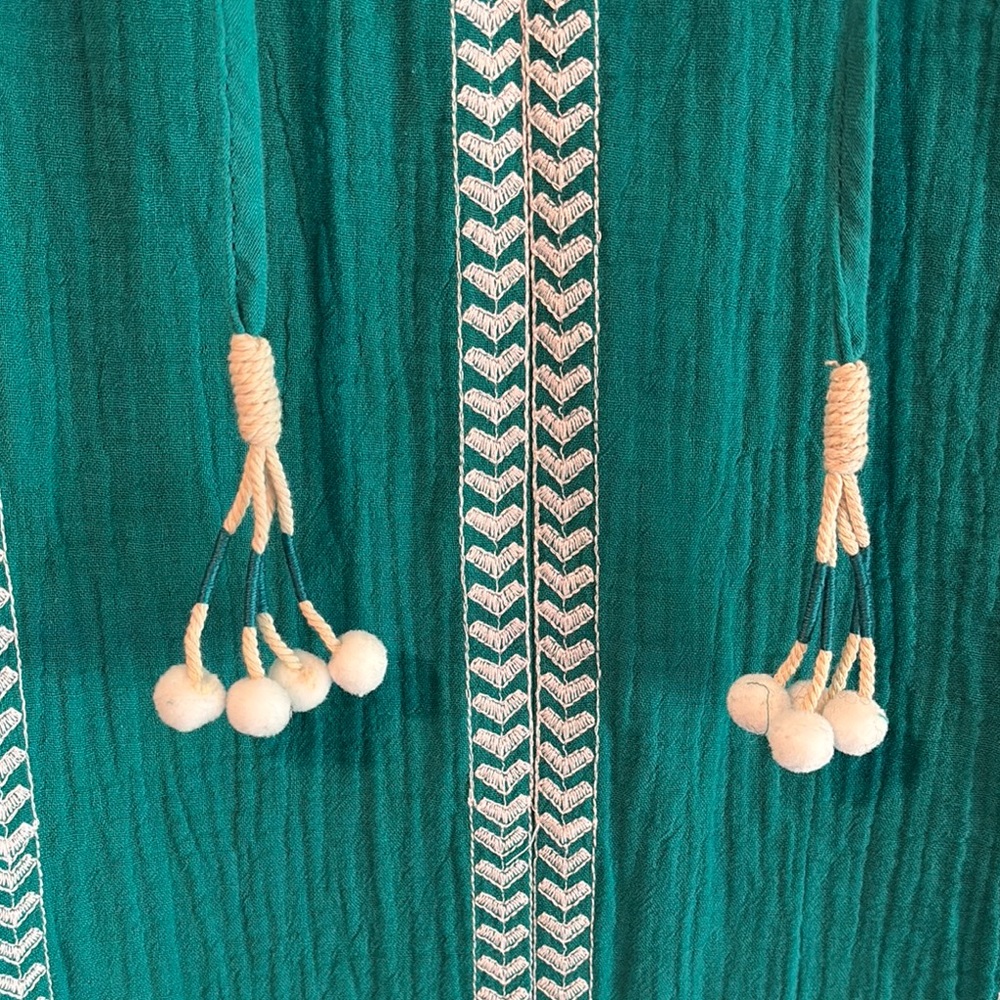 Soft Surroundings Teal and White Midi Dress - Picture 4 of 13
